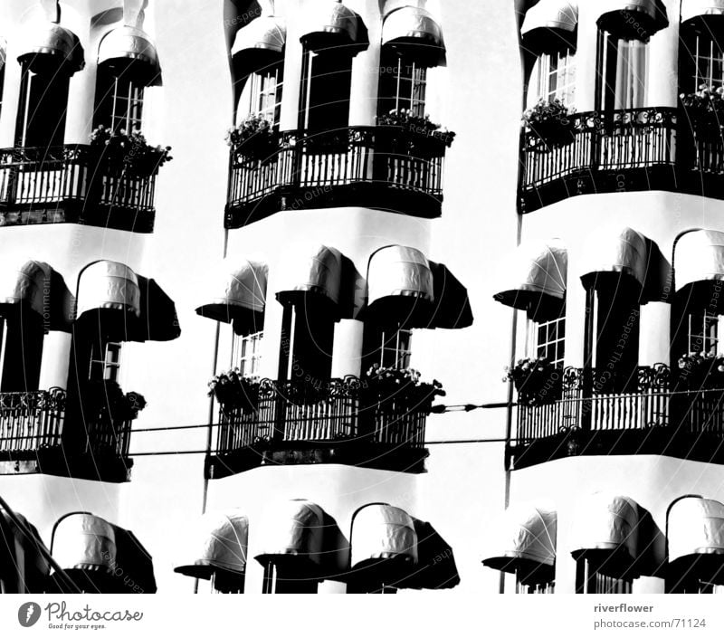 balconies Balcony Hotel Black White Window Stockholm Concrete Structures and shapes Gloomy Architecture