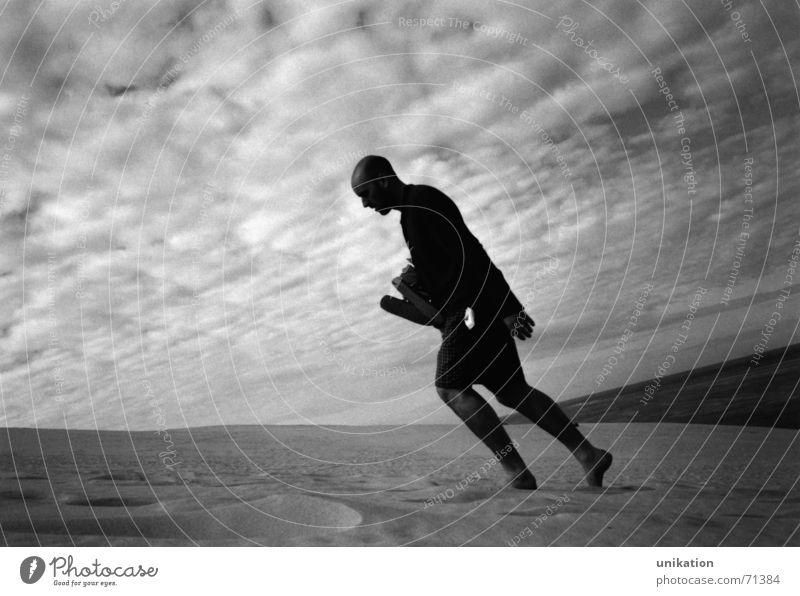 sandpiper Going Man Beach Go up Loneliness Black White Arcachon Crazy Walking Sky Perspective Black & white photo dune de pyla Tilt