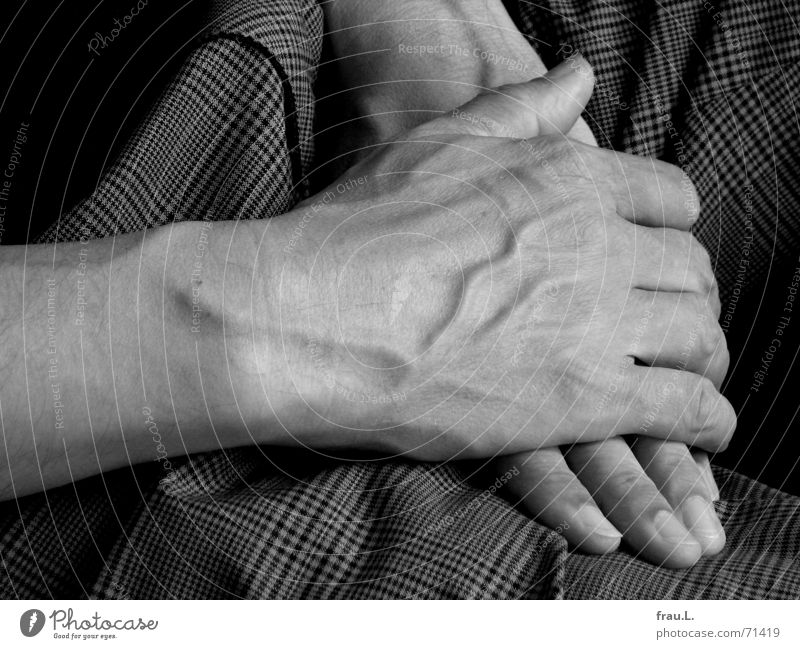 hands Crossed Hand Man Pants Checkered Old Fingers Clothing Peace shot Vessel Contentment T-shirt