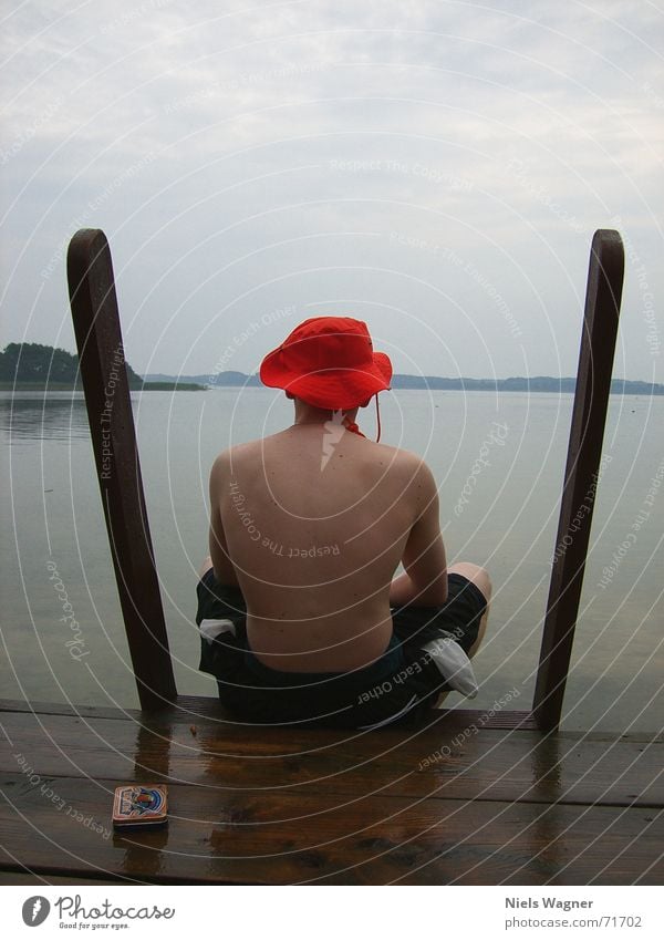 Lonely Jack Lake Wet Reflection Wood Swimming trunks flo Water Rain Body Back Hat Orange Swimming & Bathing