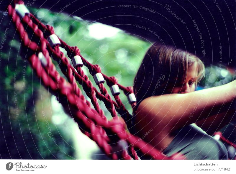 ~ Woman Hammock Summer Think Hide ponder Sit Relaxation