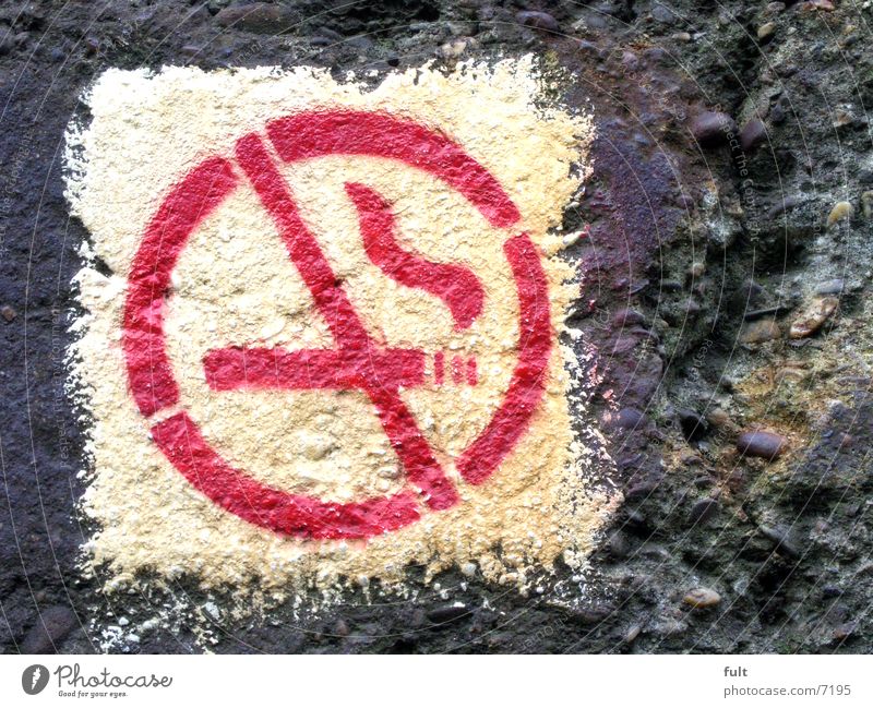 no smoking Red White Concrete Sprayed Icon Things Signage