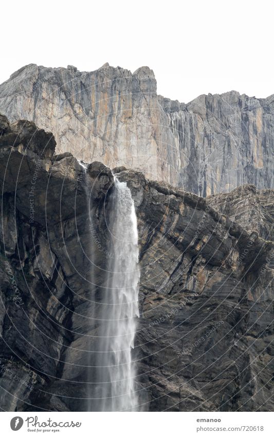 la grande cascade Vacation & Travel Trip Mountain Hiking Nature Landscape Water Rock Peak Glacier Canyon Brook River Waterfall To fall Tall Gray Edge Pyrenees
