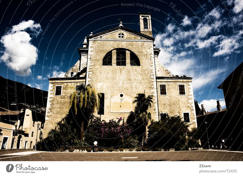 God house Deities Sky Lake Garda Italy Dark Threat Large Catholicism Palm tree Religion and faith church god Arco Old Tower