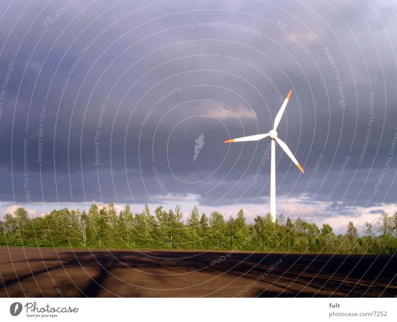windmill Field Brown Green Renewable energy Electricity Design Logic Clouds Horizon Energy Industry Wind energy plant Sky Blue Technology okö Movement Nature