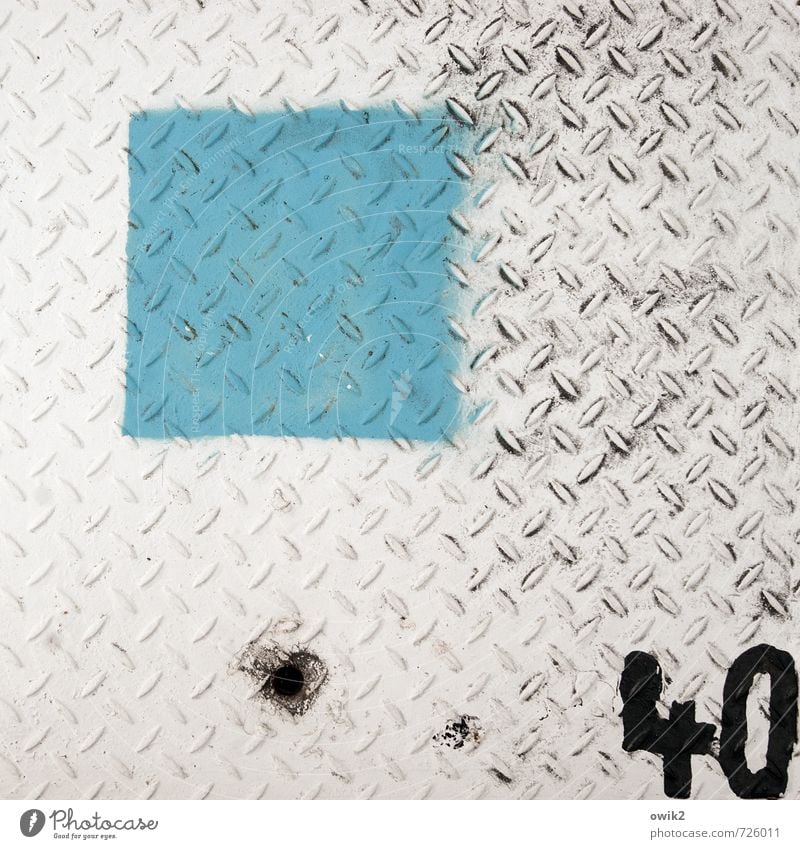 Counted Metal Digits and numbers 40 Simple Gray Black Turquoise White Square Dye Under Colour photo Exterior shot Close-up Detail Pattern Structures and shapes