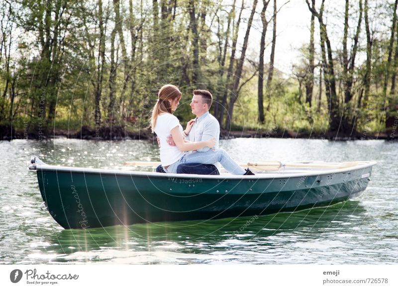 boolt Human being Masculine Feminine Young woman Youth (Young adults) Young man Couple 2 18 - 30 years Adults Environment Nature Lake Beautiful Natural Rowboat