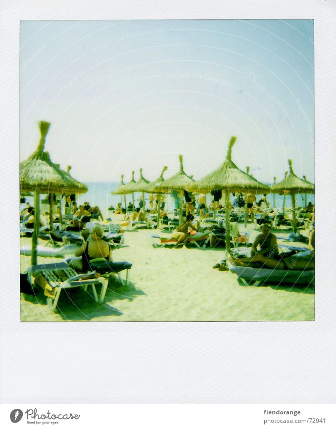 beachlife 2 Beach Ocean Relaxation Clouds White crest Waves Ballermann Sunshade Barefoot Polaroid Sand Freedom Salt Skin Walking