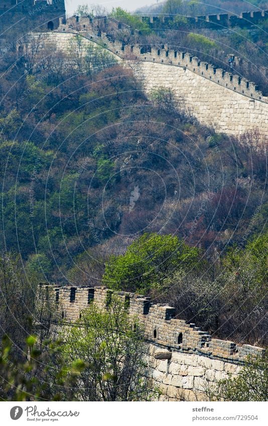 meandering dragon Beijing China Mutianyu Great wall big wall Tourist Attraction Landmark mountains Spring vacation Protection