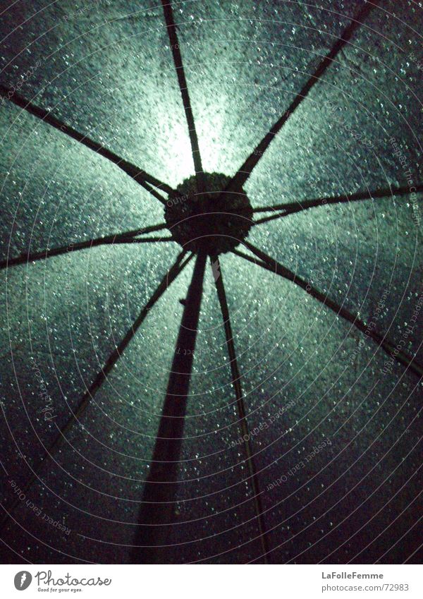 shiny umbrella 2nd part Umbrella Wet Light Dark Rain Drops of water darkness