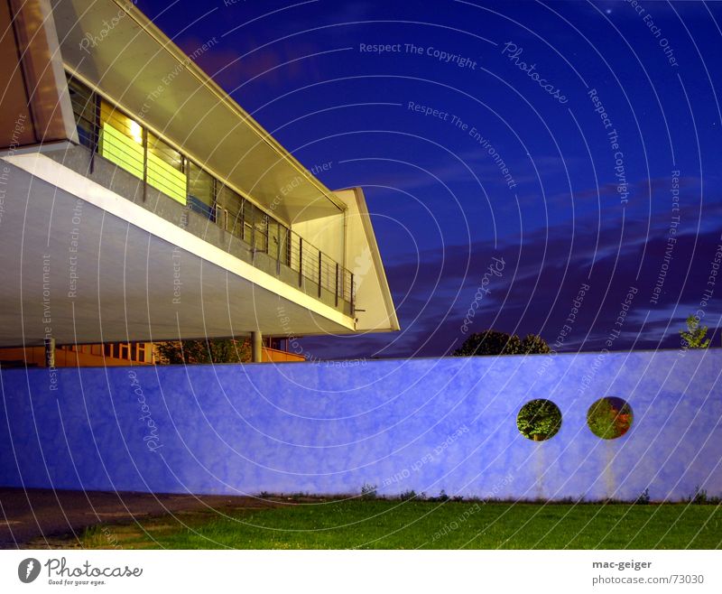 Media University I Building Manmade structures New building Night Technical Academic studies Stuttgart Long exposure Blended light Night shot