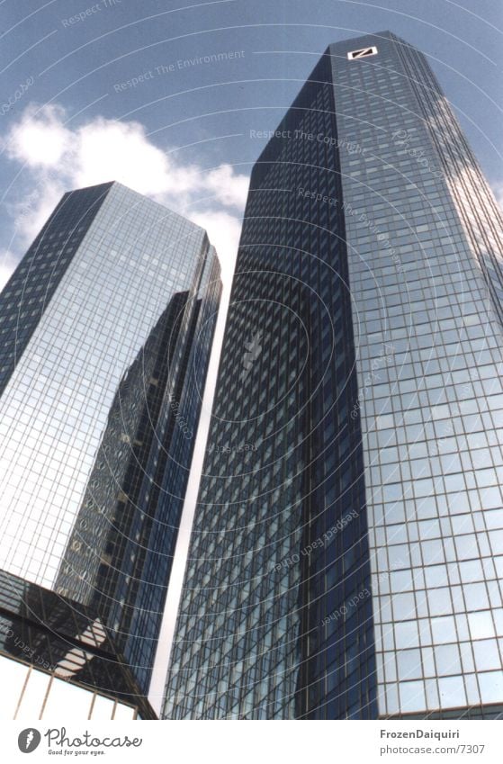 Twintowers High-rise Frankfurt Building line Office building Architecture German Bank twin towers Sky Skyline