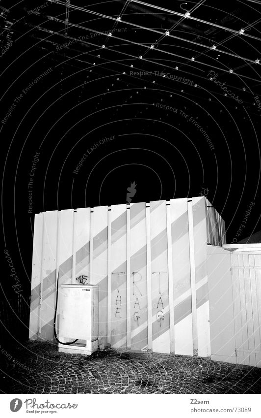 line cube Pattern Roof Night Style Light Black & white photo Structures and shapes munich Olympics street Box