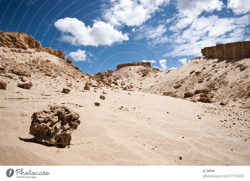 Sandstone in Formation Environment Nature Landscape Elements Earth Sky Clouds Summer Beautiful weather Warmth Coast Beach Ocean Wanderlust Pure Far-off places