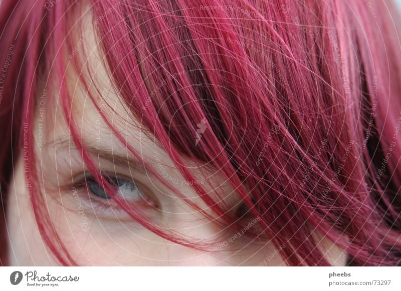 a summer like that... Pink Woman Eyebrow Portrait photograph Violet Strand of hair Moody Summer Eyelash Wind Hair and hairstyles Eyes Nose Skin cut off Face
