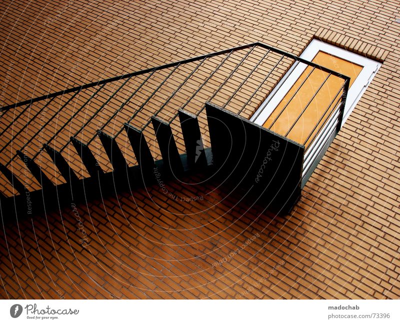 BEEN THERE - DONE THIS | stairs wall exit exit stairs Wall (barrier) Brick Pattern Meticulous Upward Downward Netherlands Minimal Emergency exit False