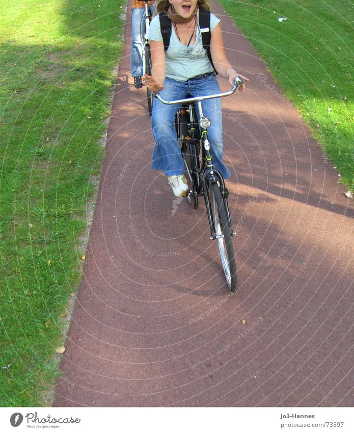 Freedom on the road Cycling Cycling tour Bicycle Tar Meadow Flexible Summer Debauched Vacation & Travel Cycle path Driving Netherlands Amsterdam Forwards