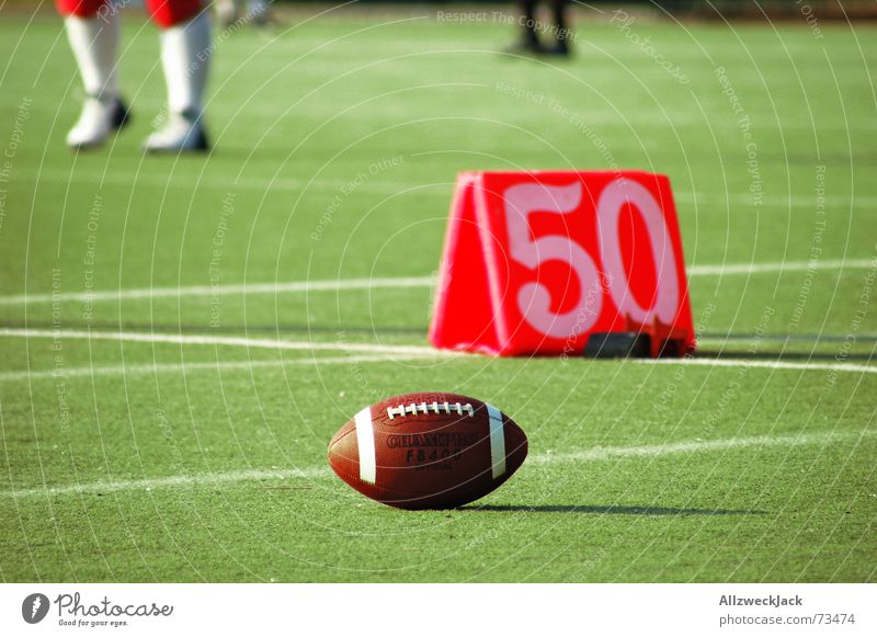 50 yards American Football Man Perspiration Bulge Leather Playing field Grass Forget Doomed Loneliness football men's sport bruises Egg fifty Lawn left