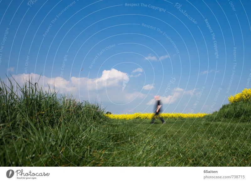 Haste or while? Trip Summer Summer vacation Sun Hiking Human being Masculine Man Adults Life 1 Environment Nature Landscape Sky Clouds Spring Weather