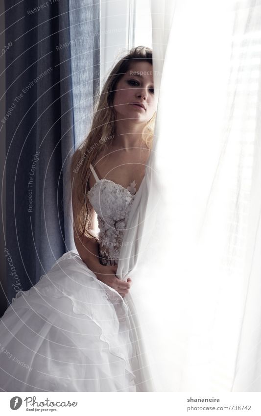 what is it good for? Fashion Dress Wedding Wedding dress Tulle Blonde Long-haired Love Loyalty Romance Eroticism Esthetic Elegant Bride Marriage proposal