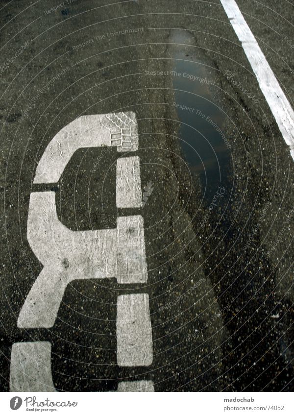 GROUND | urban typo floor marking traffic traffic bus stop Letters (alphabet) Typography Asphalt Puddle Gray Gloomy Reflection Inverted Transport Bus stop a be