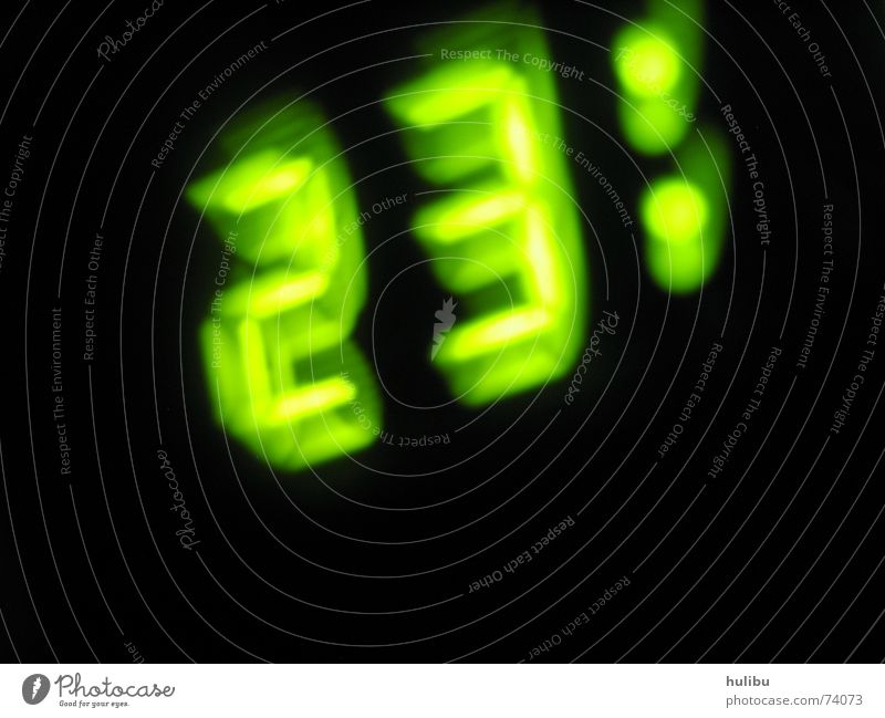twenty-three 23 Digits and numbers Alarm clock Clock Green Light watch figure hulibu Time