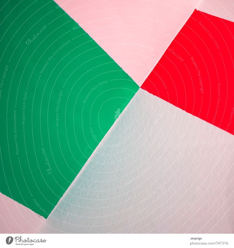 Green-Red White Wall (building) Corner surface Simple Illustration Background picture Geometry Minimalistic Colour Design Creativity