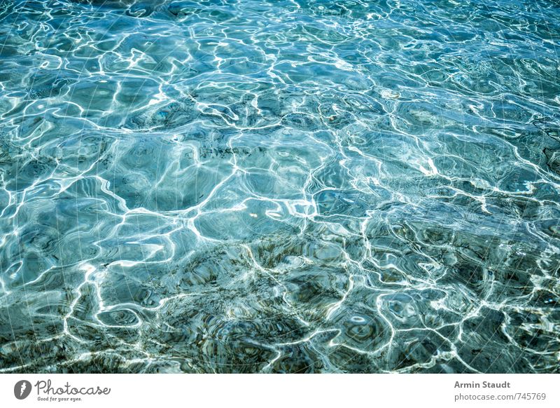 sea surface Vacation & Travel Summer Nature Elements Water Beautiful weather Ocean Esthetic Fluid Blue Pure Background picture Structures and shapes Waves