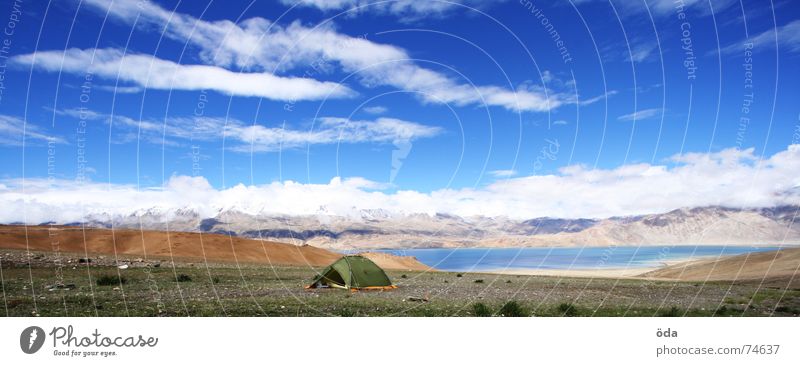 base camp Tent Storage area Lake India Camping Sleeping place Tsomoriri Ladakh Sky mentok