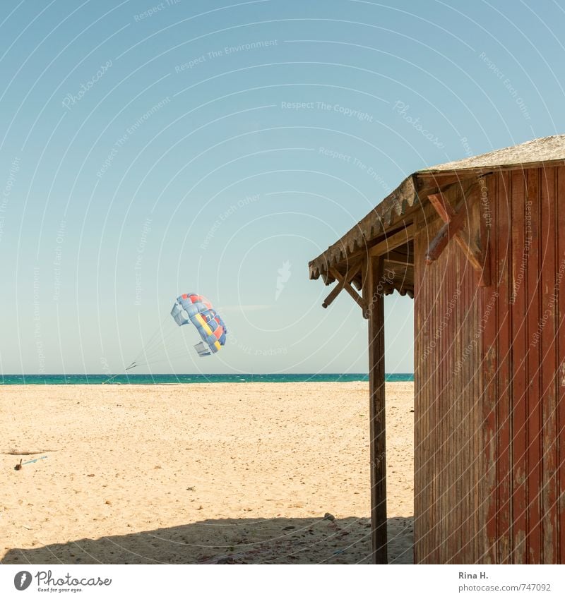 Low Season IV Joy Vacation & Travel Tourism Summer vacation Beach Ocean Sky Cloudless sky Spring Beautiful weather Hut Anticipation Patient Calm Wooden hut