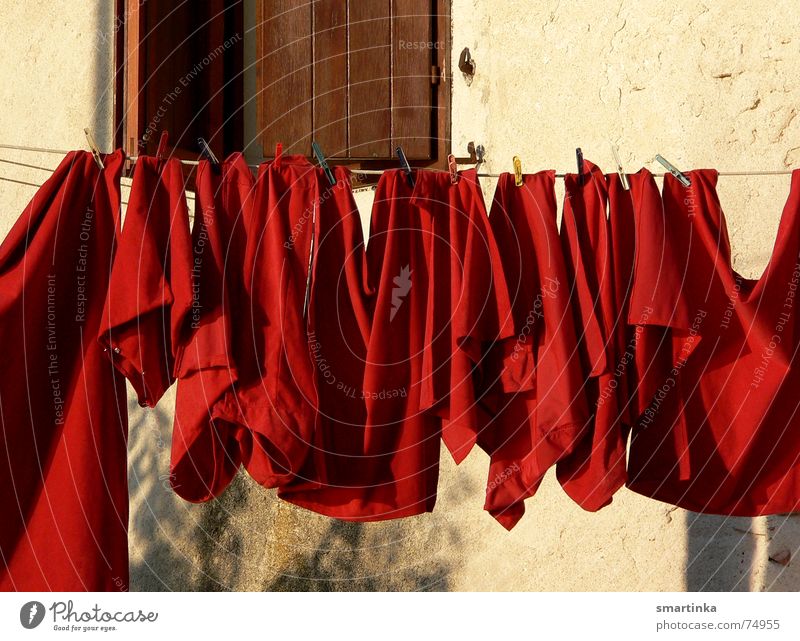 sunset Laundry Mediterranean Red Evening sun Sunset weekline Signal alarm level a little household It's not a problem. I see red Washing Washing day