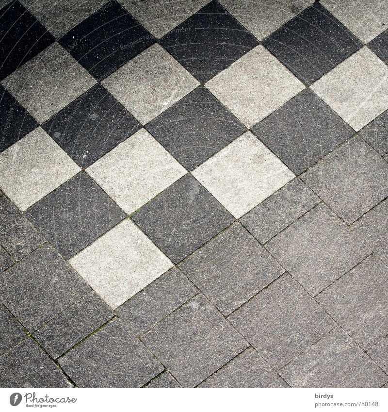 chequered pattern Places Sidewalk Esthetic Simple Positive Gray Black White Design Symmetry Town Pattern Checkered Square Paving tiles Partially visible