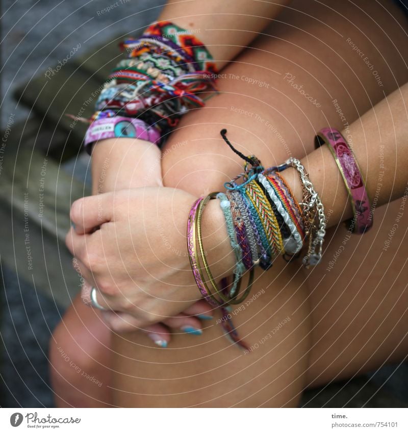 homemade, with passion Human being Feminine Skin Arm Hand Legs 1 Accessory Jewellery Ring Bracelet Friendship band Sit Hip & trendy Beautiful Passion Together
