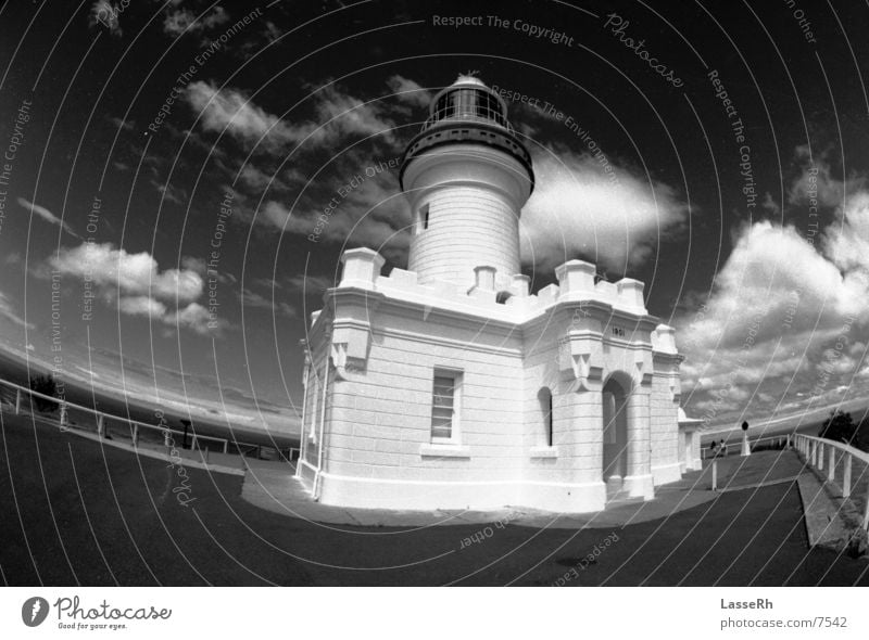 Byron Lighthouse Australia Fisheye bw Black & white photo