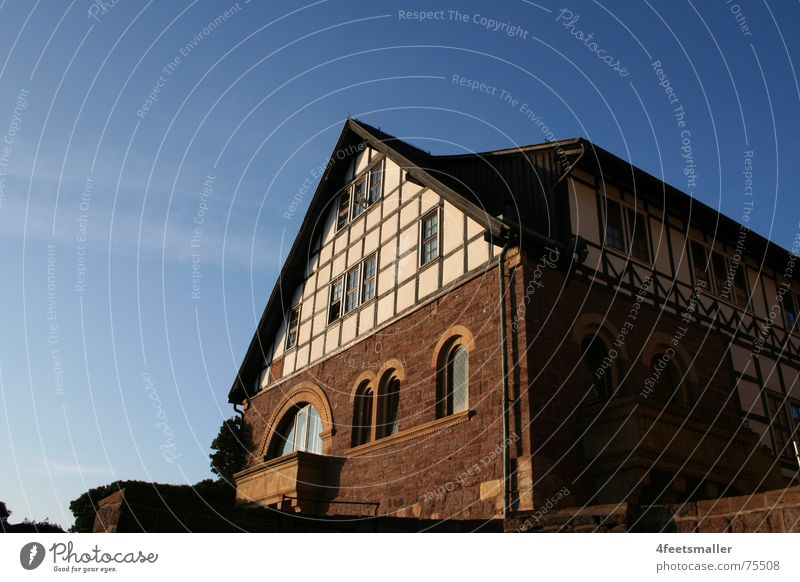 Castle Of The Silence House (Residential Structure) Wartburg castle Eisenach Mystic Window Sky Blue Half-timbered house gimerical heaven