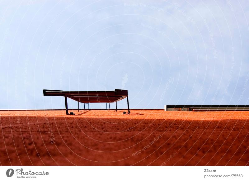 fire stairs orange Wall (building) Window Clouds Forwards Right ahead Orange Sky Blue Above