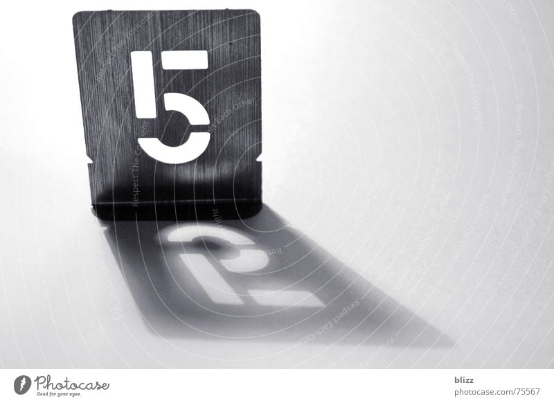 "52" Digits and numbers Stencil Tin Light Reflection Shadow Typography