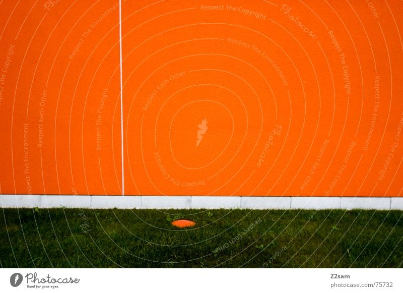 minimum Wall (building) Abstract Minimal Geometry Line Meadow Grass Green Orange Reduce Simple Structures and shapes Circle Point Divide