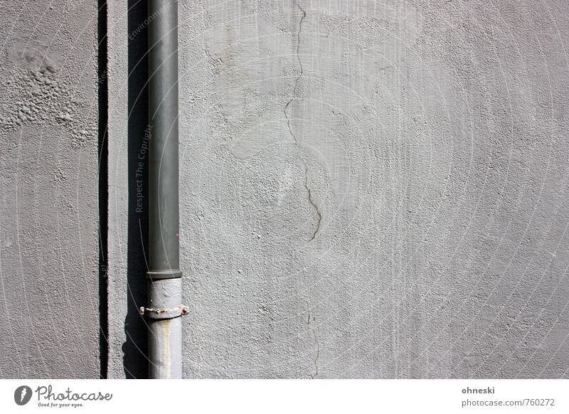 against the wall House (Residential Structure) Wall (barrier) Wall (building) Facade Downpipe Line Gray Technology Metal Colour photo Subdued colour