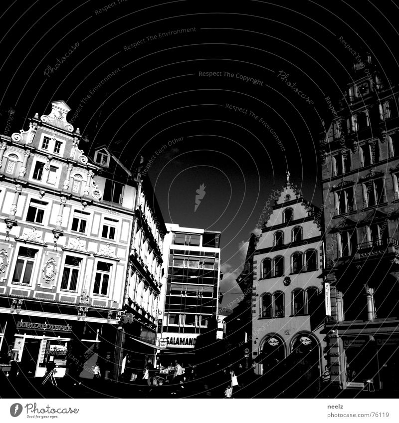 | Town 3. Marketplace Kohlmarkt Braunschweig Autumn Square Gable House (Residential Structure) Historic Human being Shadow Autumnal Sky Black & white photo