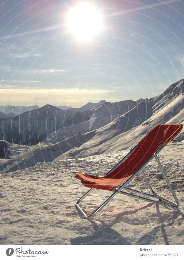 Sun chair on piste Winter Deckchair Vacation & Travel Mountain Ski run Alps