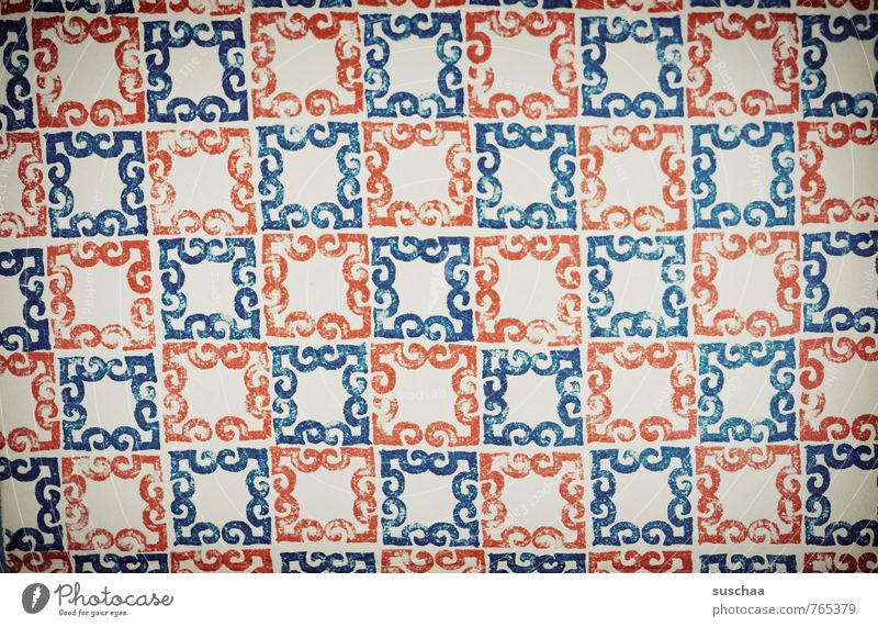 Exemplary Packaging Ornament Blue Red Design Ornate tablecloth decoration Gift wrapping Checkered Subdued colour Multicoloured Detail Abstract Pattern Deserted