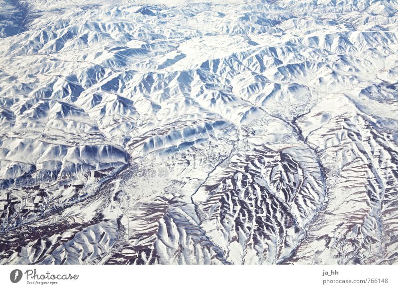 Glacier from above Nature Landscape Earth Winter Snow Rock Mountain Snowcapped peak Relaxation Hiking Iran Aerial photograph Bird's-eye view Vacation & Travel