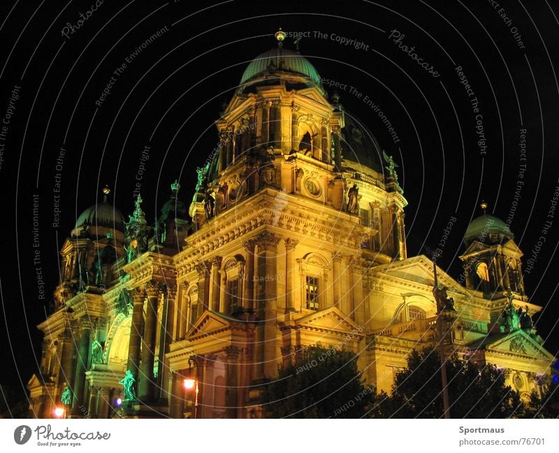 Wonderful Berlin Night Berlin Cathedral Building Town Light Lighting