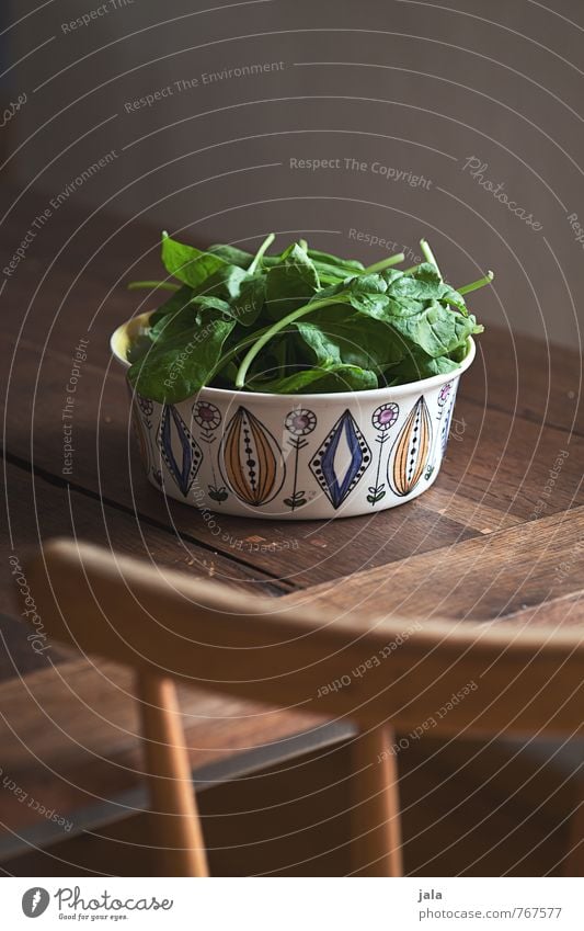 baby spinach Food Vegetable Lettuce Salad Spinach Spinach leaf Nutrition Organic produce Vegetarian diet Bowl Furniture Chair Table Wooden table Simple Fresh