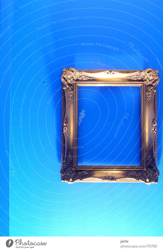 blue room II Picture frame Wall (building) Art Light Empty Culture Living or residing Blue Image Frame Old Gold Shadow Room jarts