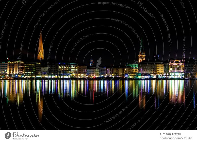 hamburg by night Luxury Elegant Tourism Sightseeing City trip Night life Going out Architecture Culture Port City Downtown Old town Skyline