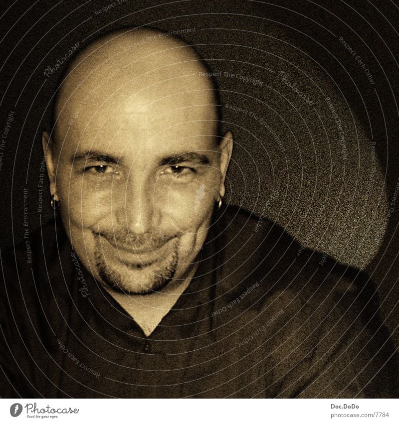 DJ Skull Bald or shaved head Portrait photograph Man Human being