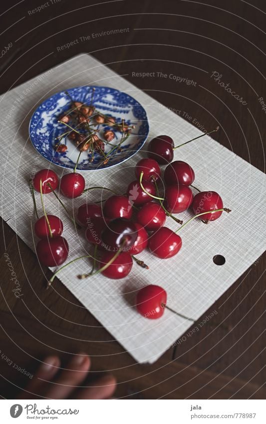 cherries Food Fruit Cherry Cherry pit Stalk Nutrition Organic produce Vegetarian diet Finger food Plate Chopping board Fingers Fresh Healthy Delicious Natural