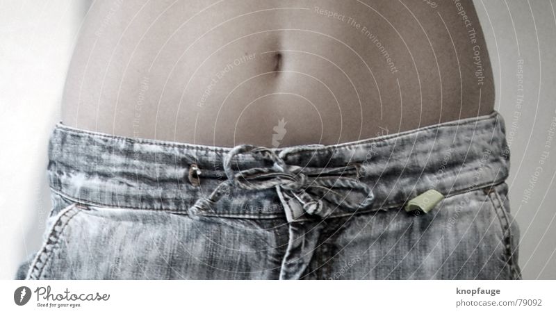 belly Navel Abdomen Gray Bow Woman Background picture Alluring Jeans Attractive Denim bulbous Stomach Eroticism Colour Bleak bare skin Delightful